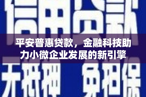 遂宁平安普惠贷款，金融科技助力小微企业发展的新引擎