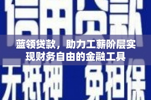 泽普蓝领贷款，助力工薪阶层实现财务自由的金融工具
