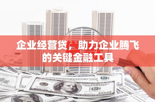 贵德企业经营贷，助力企业腾飞的关键金融工具