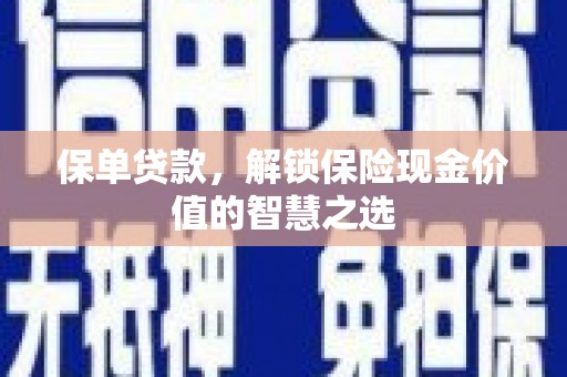 大丰保单贷款，解锁保险现金价值的智慧之选