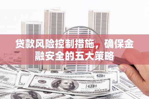 西峡贷款风险控制措施，确保金融安全的五大策略
