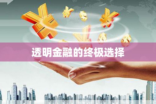 久治透明金融的终极选择